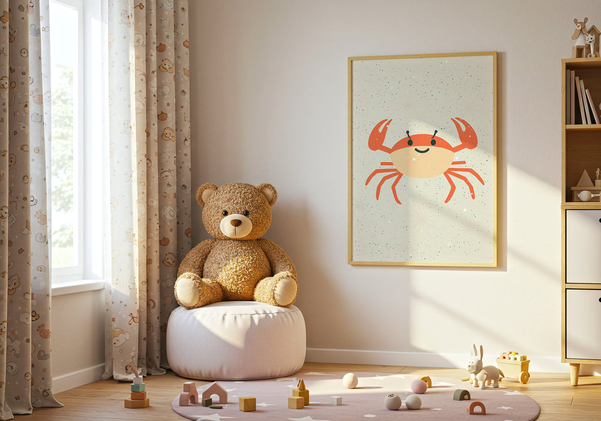 Happy Crab poster visad rakt fram – Bozetto affisch i hög tryckkvalitet i hög tryckkvalitet