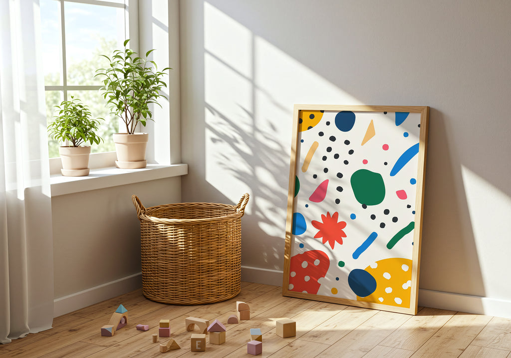Abstract Joy poster visad rakt fram – Bozetto affisch i hög tryckkvalitet i hög tryckkvalitet