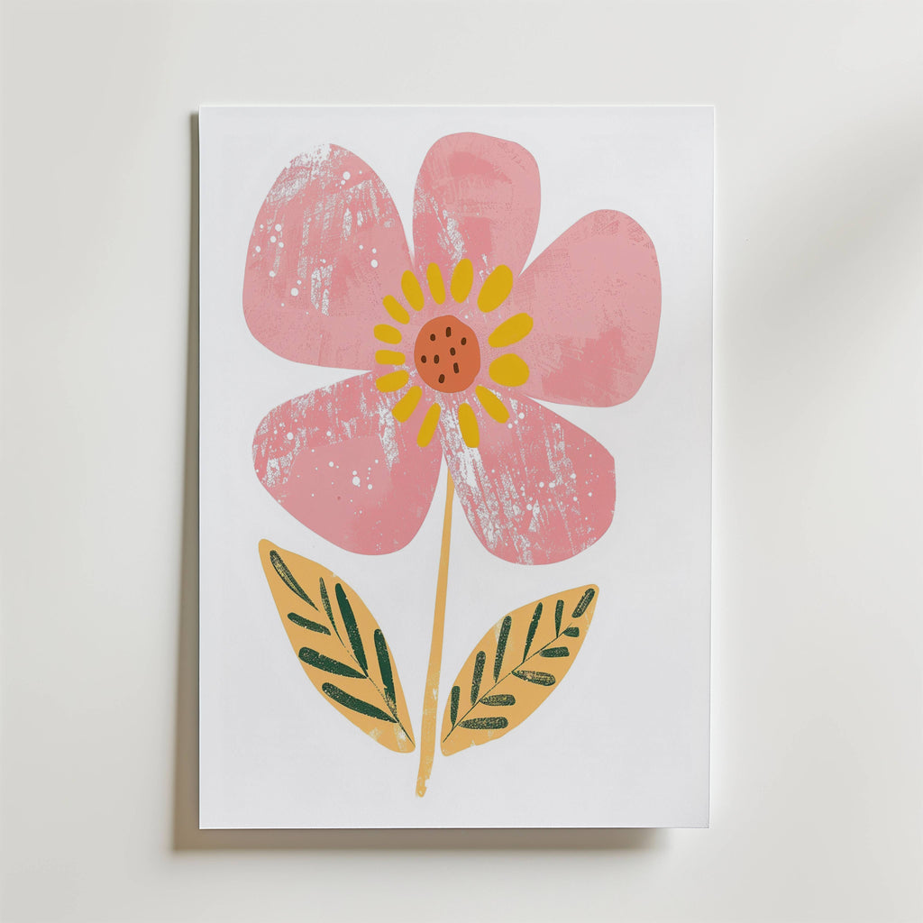 Pink Flower – stilfullt konsttryck från Bozetto, tryckt på matt finpapper i hög tryckkvalitet