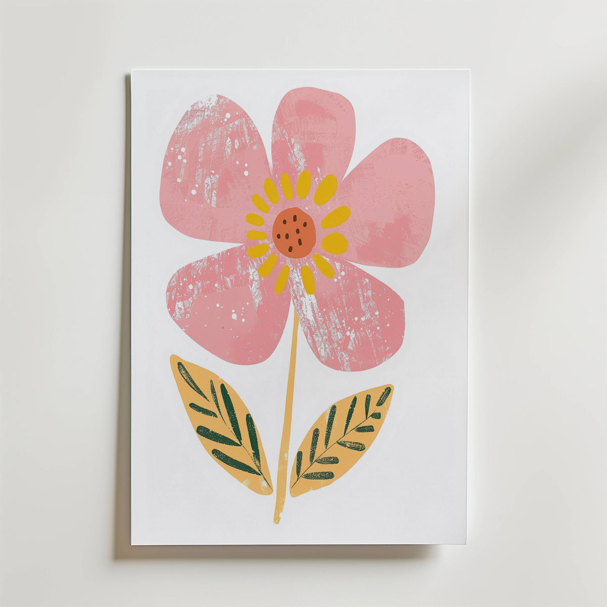 Pink Flower – stilfullt konsttryck från Bozetto, tryckt på matt finpapper i hög tryckkvalitet