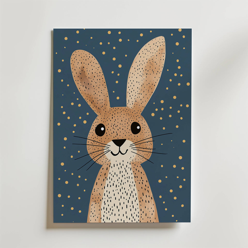 Happy Bunny – stilfullt konsttryck från Bozetto, tryckt på matt finpapper i hög tryckkvalitet