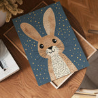 Happy Bunny konsttryck på vit bakgrund – elegant Bozetto affisch för hemmet i hög tryckkvalitet