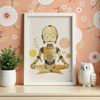 Väggmockup av Zen Droid affisch på ljus tegelvägg – Bozetto konsttryck i hög tryckkvalitet