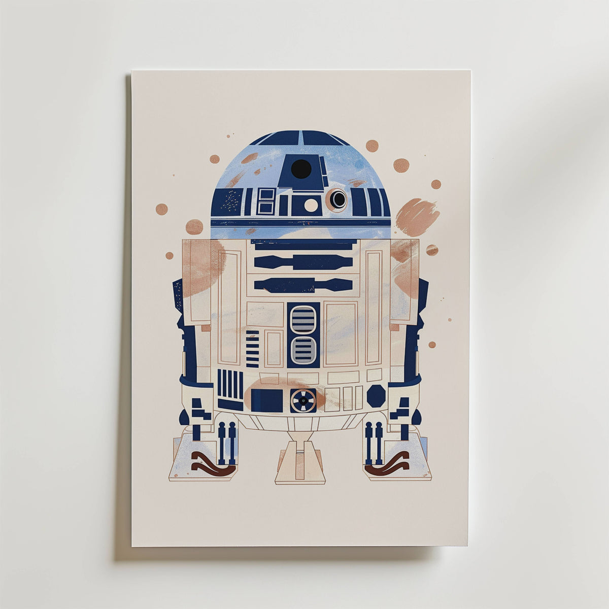 Astro Droid – stilfullt konsttryck från Bozetto, tryckt på matt finpapper i hög tryckkvalitet
