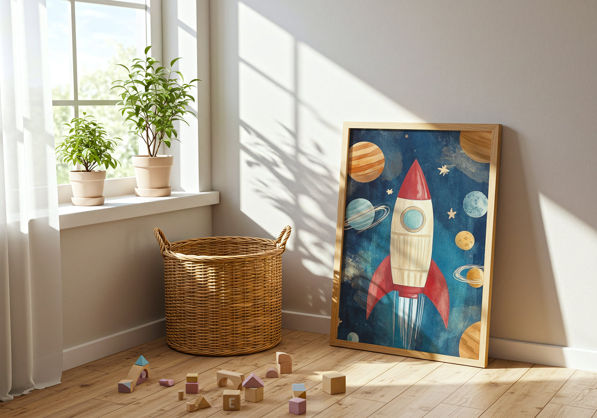 Rocket Adventure poster visad rakt fram – Bozetto affisch i hög tryckkvalitet i hög tryckkvalitet