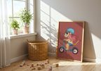 Cool Lion on Wheels poster visad rakt fram – Bozetto affisch i hög tryckkvalitet