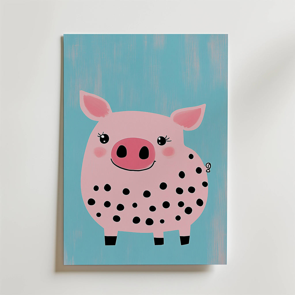Polka Pig – stilfullt konsttryck från Bozetto, tryckt på matt finpapper i hög tryckkvalitet