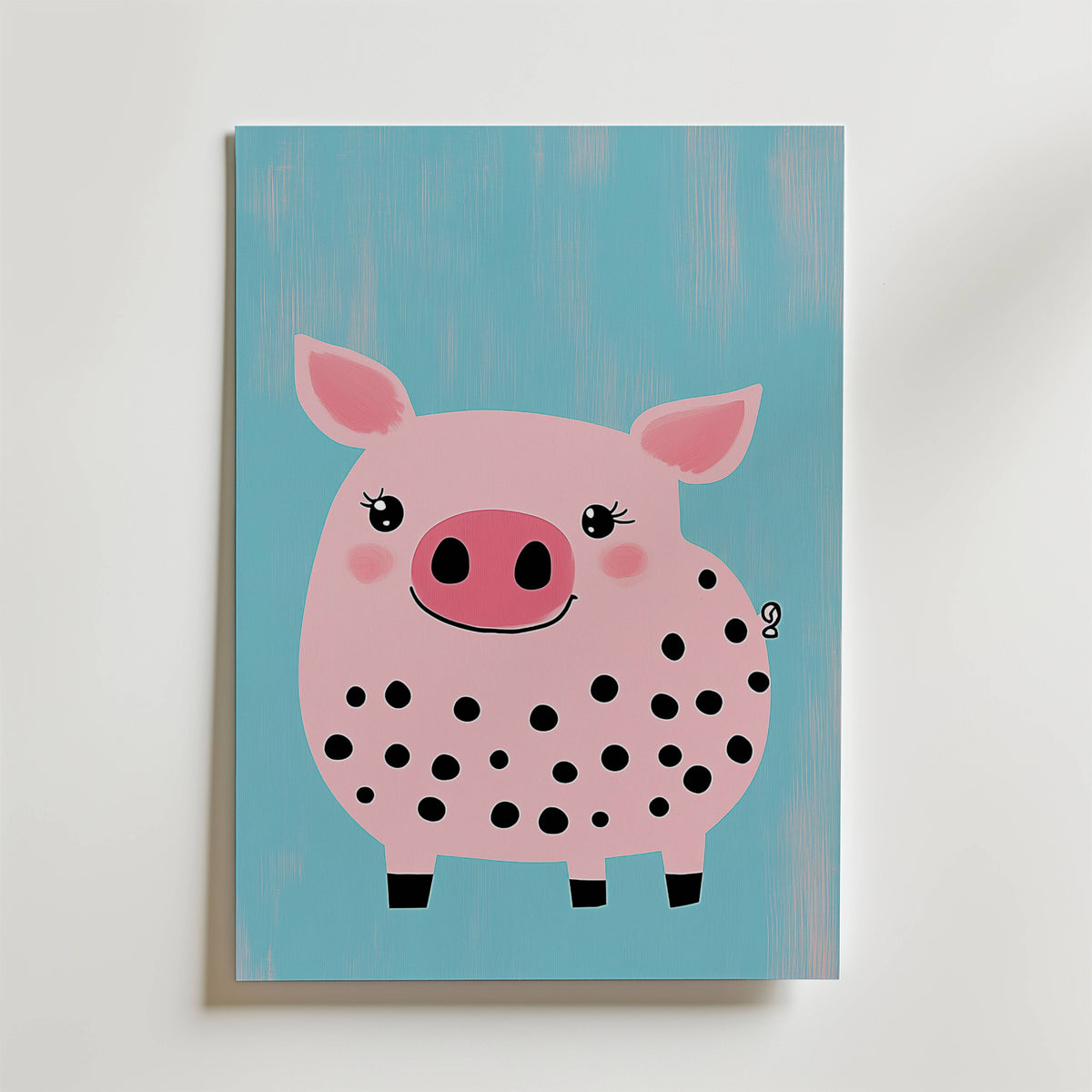 Polka Pig – stilfullt konsttryck från Bozetto, tryckt på matt finpapper i hög tryckkvalitet