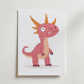 Pink Dino – stilfullt konsttryck från Bozetto, tryckt på matt finpapper i hög tryckkvalitet
