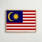 Malaysia National Flag Poster i ekram – inramad konsttryck för stilren inredning hos Bozetto