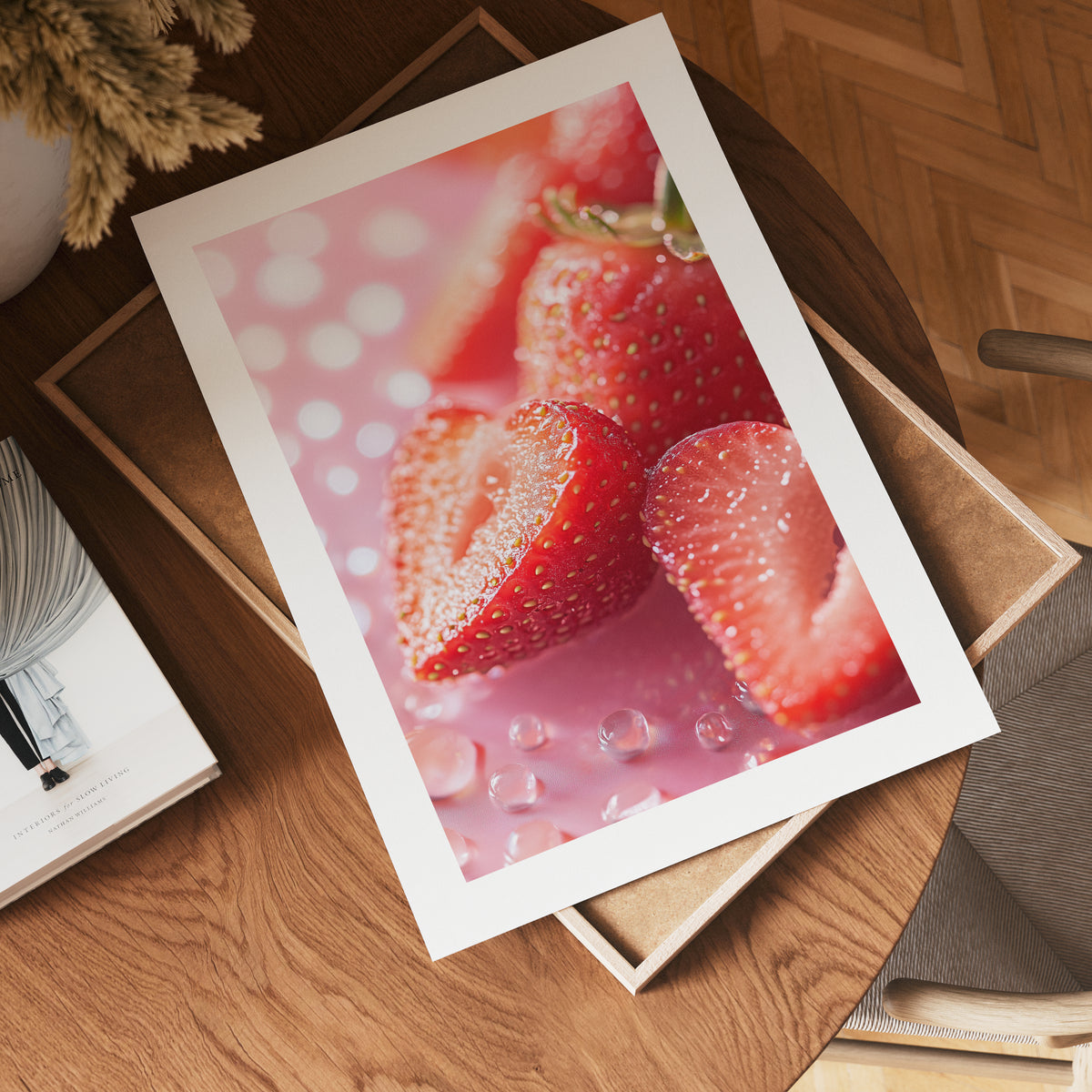 Wet Strawberries poster visad rakt fram – Bozetto affisch i hög tryckkvalitet i hög tryckkvalitet