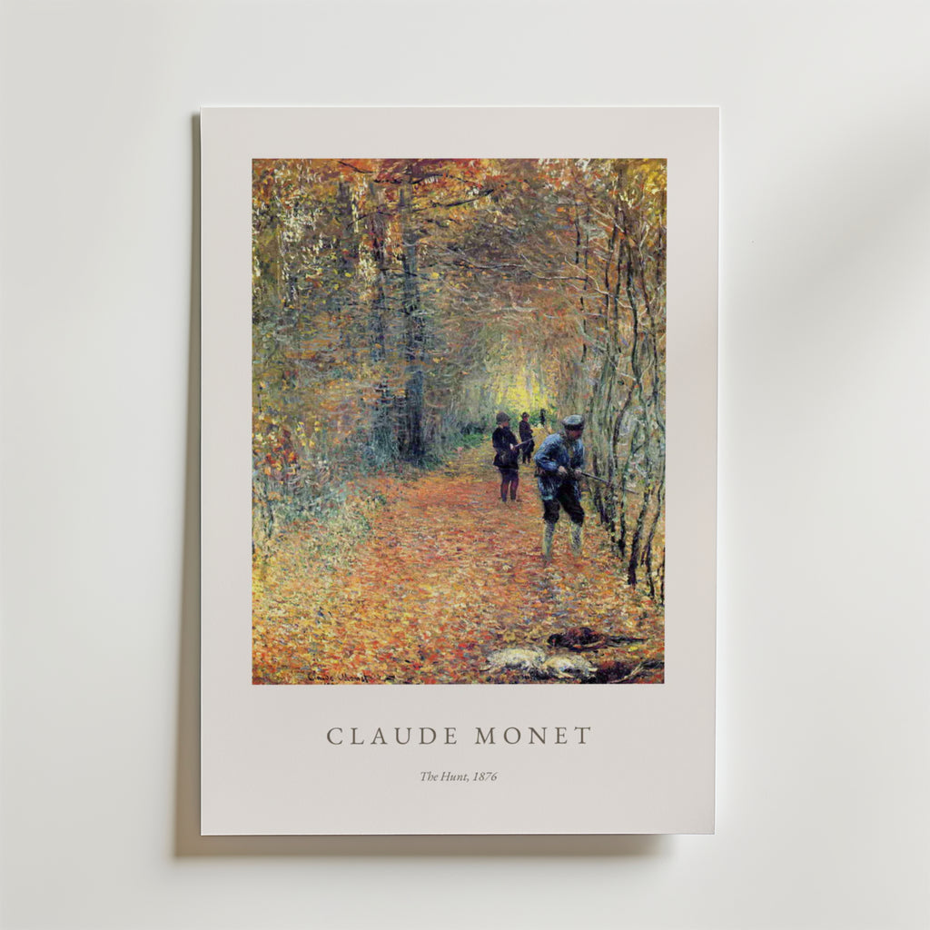 Claude Monet The Hunt – stilfullt konsttryck från Bozetto, tryckt på matt finpapper