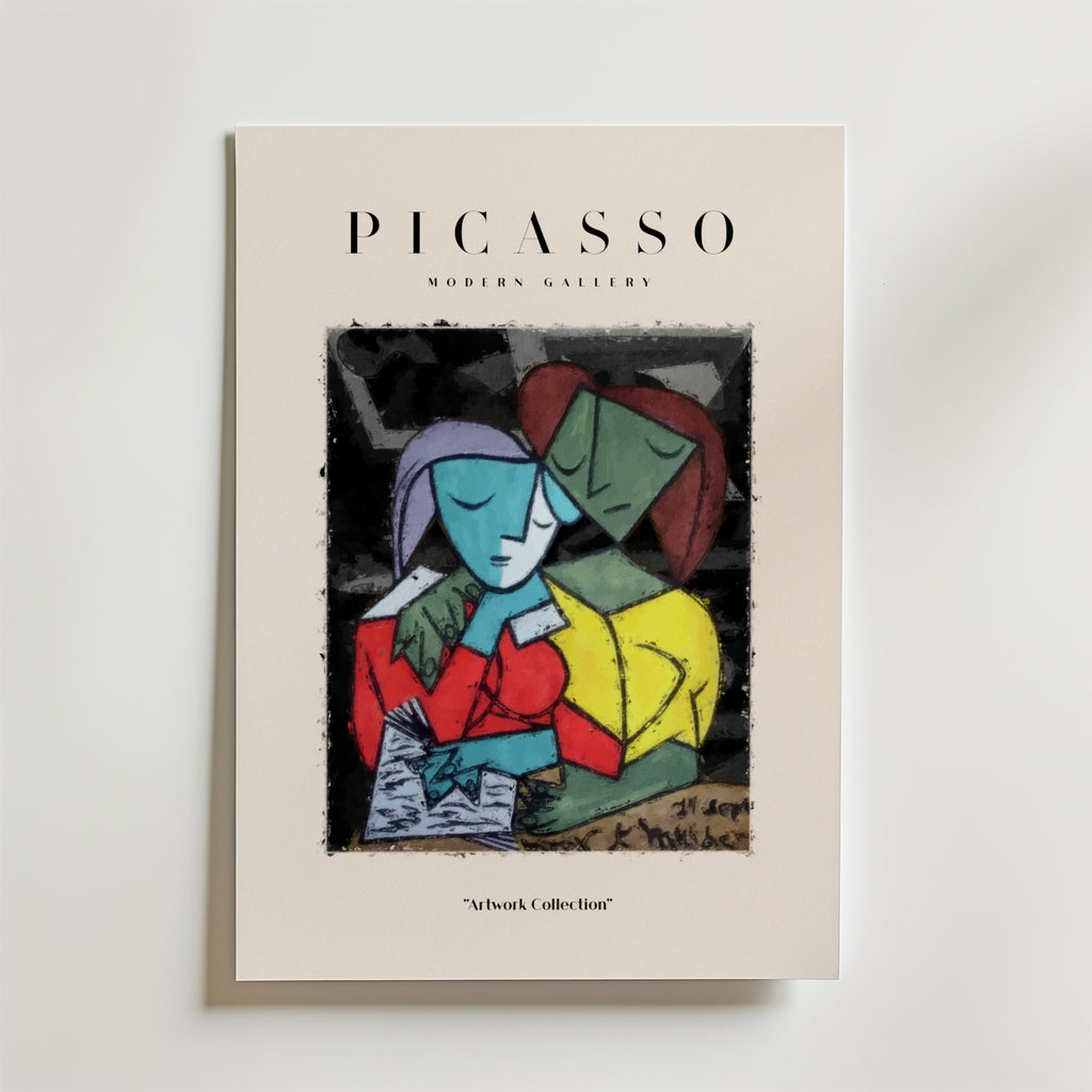 Picasso Colorful Love Embrace – stilfullt konsttryck från Bozetto, tryckt på matt finpapper