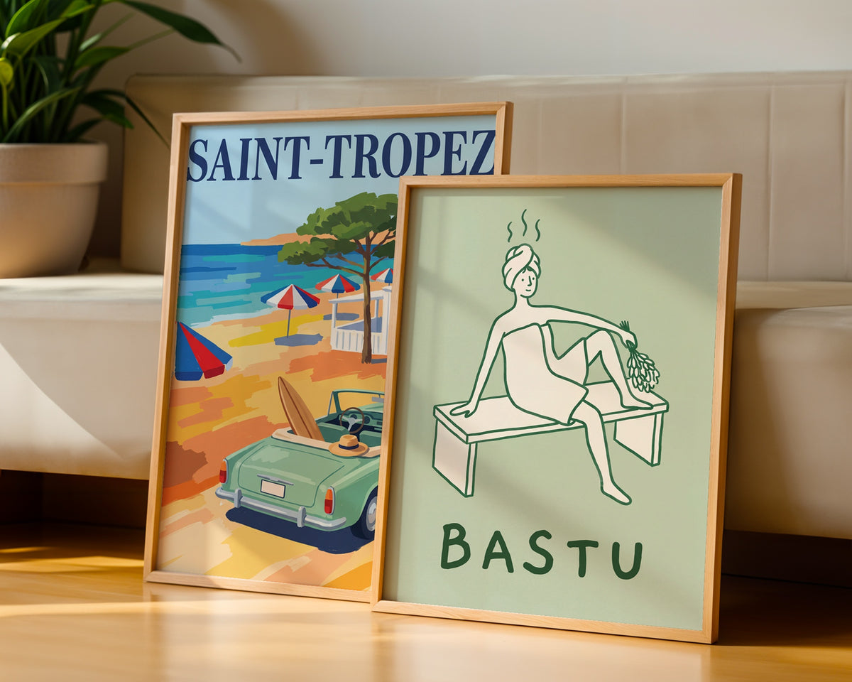 Bastu Poster – två posters i rum 3
