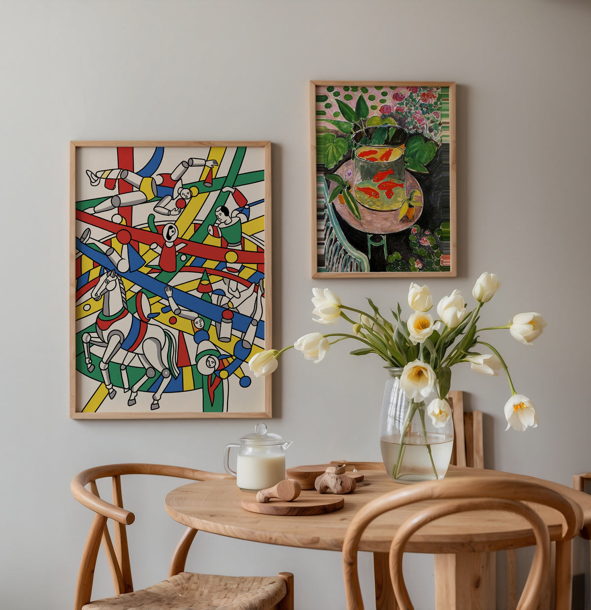 Fernand Leger The Acrobats Poster – två posters i rum 3