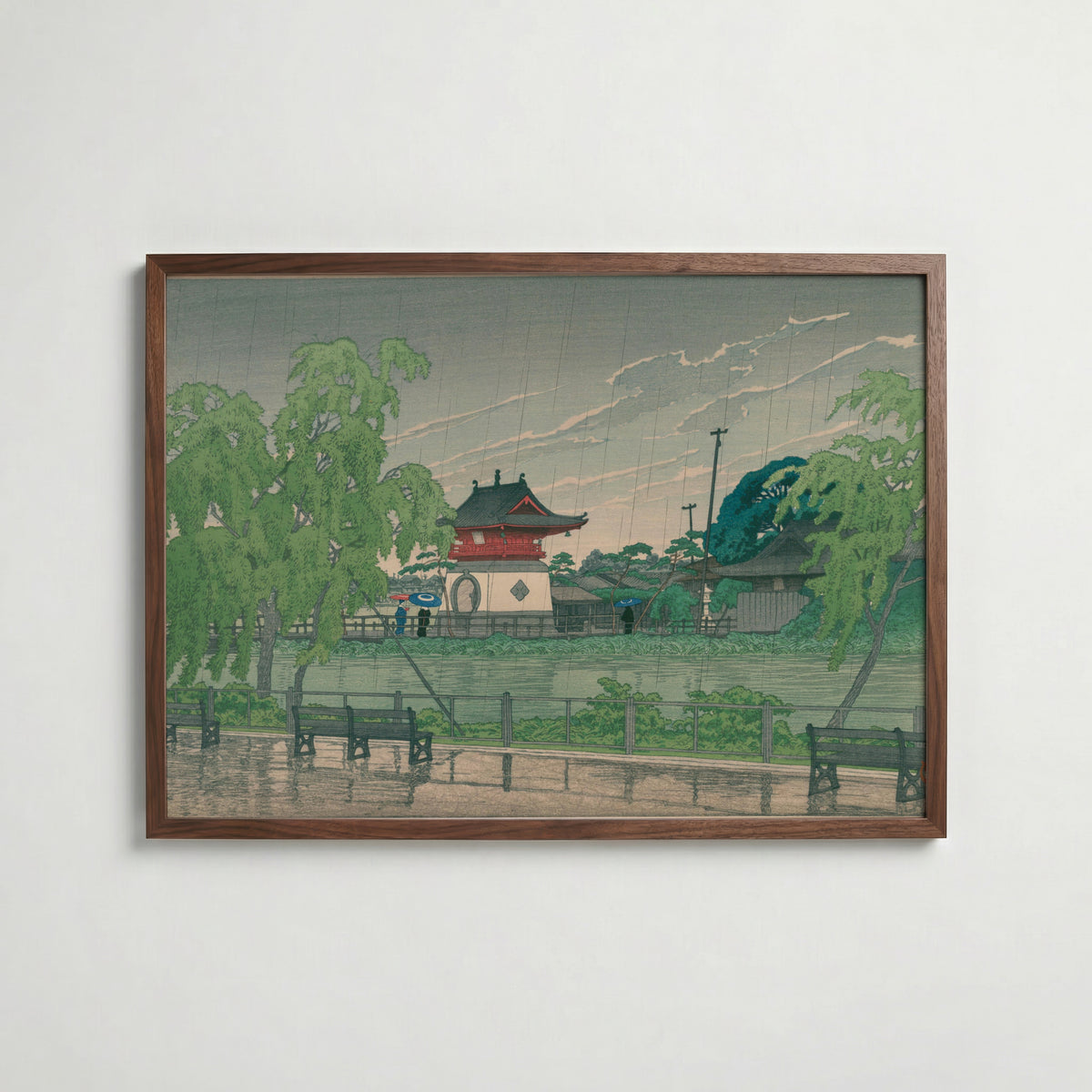 Hasui Kawase Shinobazu Pond in Rain 1929 Poster – valnötsram