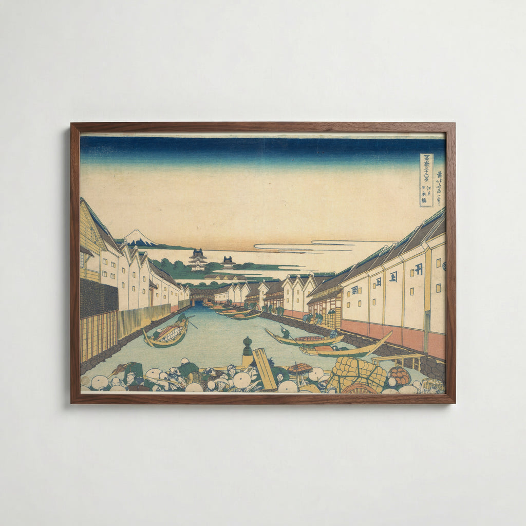 Katsushika Hokusai Nihonbashi in Edo 1831 Poster – valnötsram