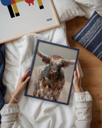 Longhorn Portrait Poster – två posters i rum 3
