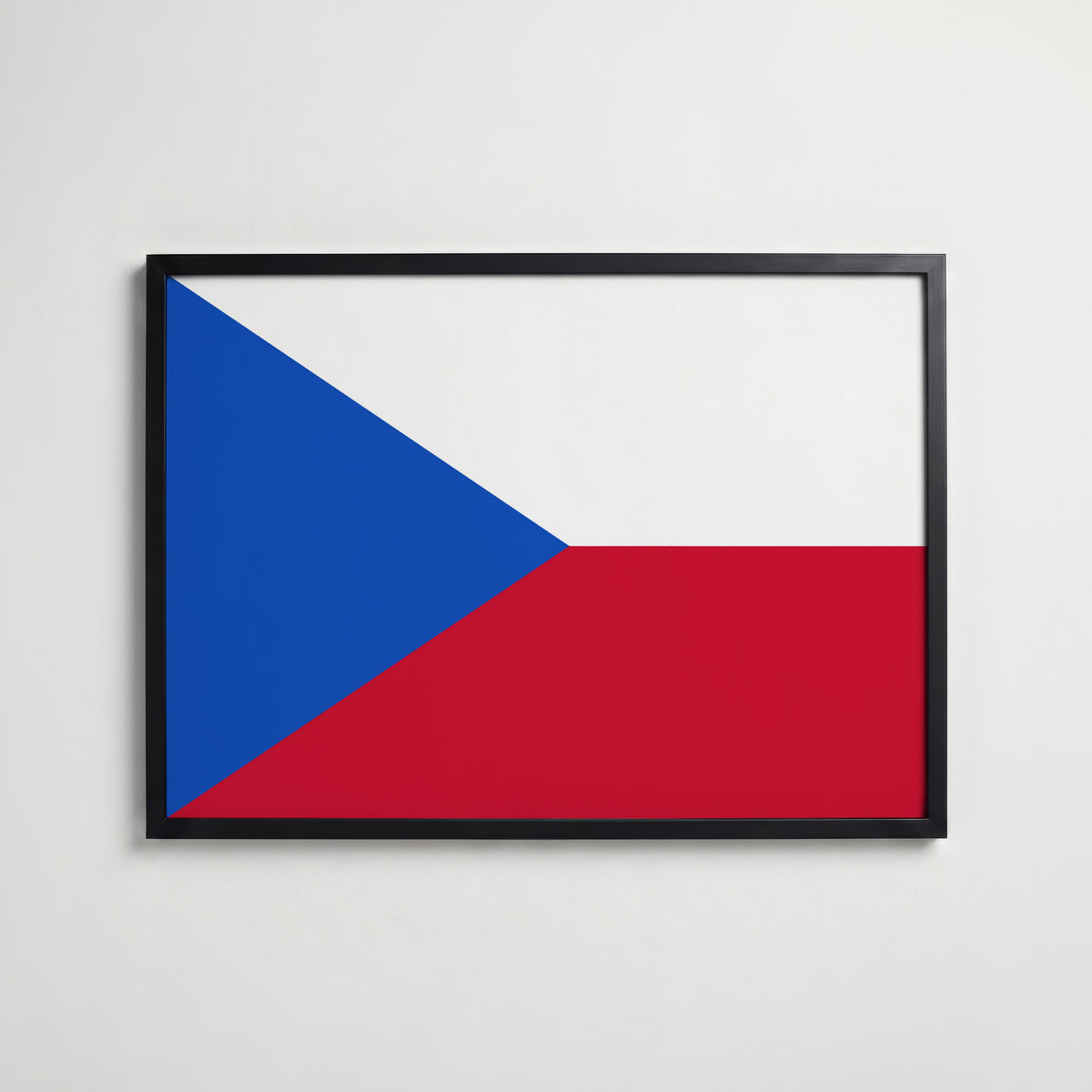 Czech Republic National Flag Poster i svart ram – stilren konsttryck som väggdekor från Bozetto