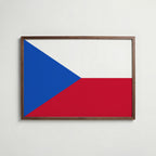 Czech Republic National Flag Poster i valnötsram – varm konstaffisch för hemmet från Bozetto