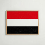 Yemen National Flag Poster i ekram – inramad konsttryck för stilren inredning hos Bozetto