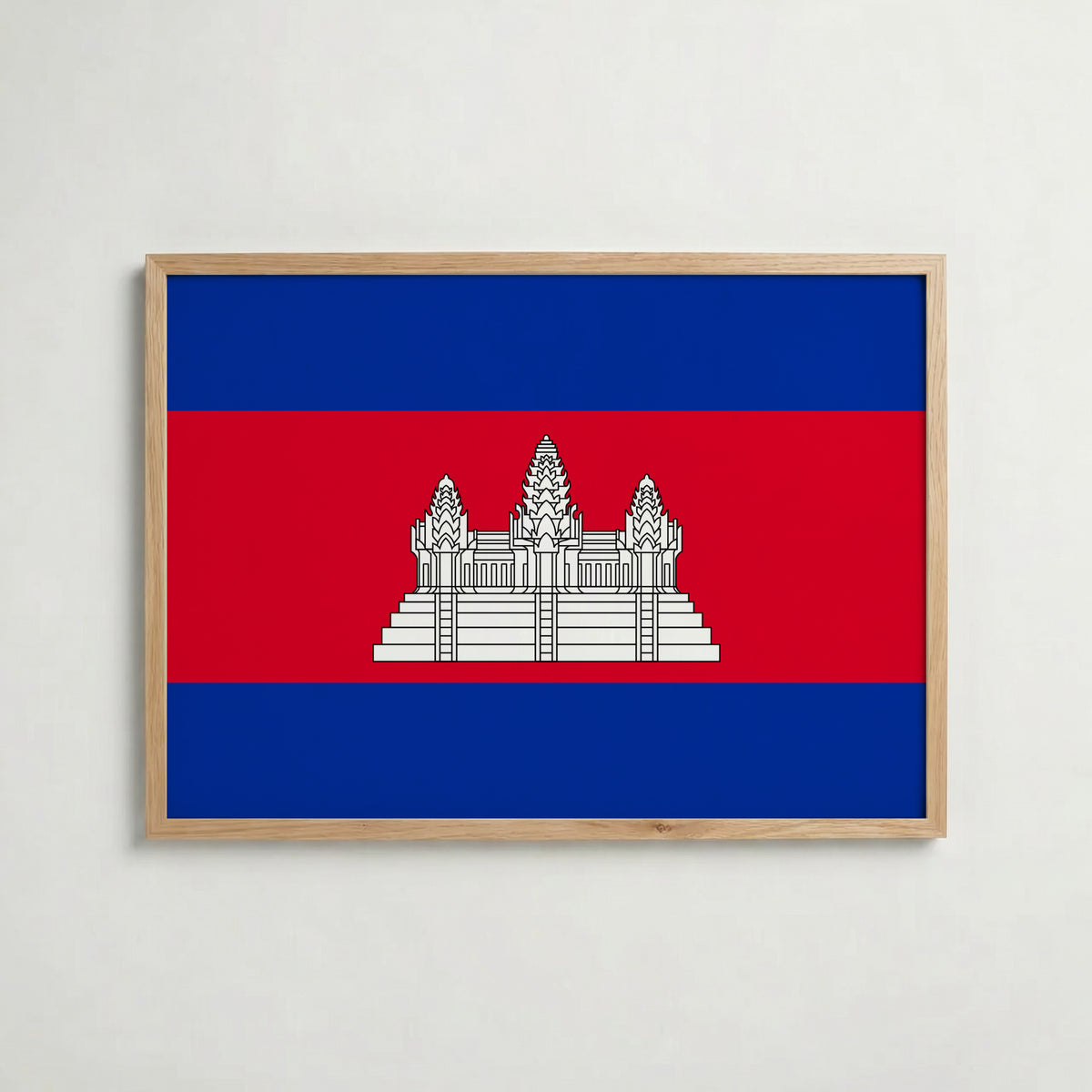 Cambodia National Flag Poster i ekram – inramad konsttryck för stilren inredning hos Bozetto