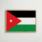 Jordan National Flag Poster i ekram – inramad konsttryck för stilren inredning hos Bozetto