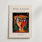 Picasso Colorful Female Portrait affisch på neutral bakgrund – poster från Bozetto