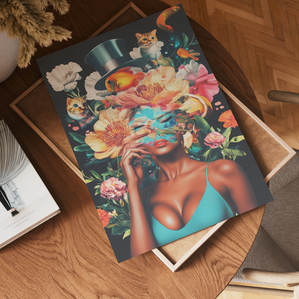 Floral Fantasy Portrait – affisch med stilfullt motiv från Bozetto i hög kvalitet