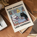 Espresso Therapy affisch på vit bakgrund – köp enkelt hos Bozetto i hög kvalitet