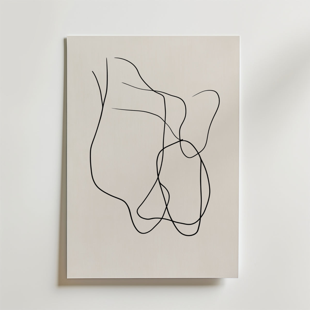 Abstract Black Line Flow – stilfullt konsttryck från Bozetto, tryckt på matt finpapper