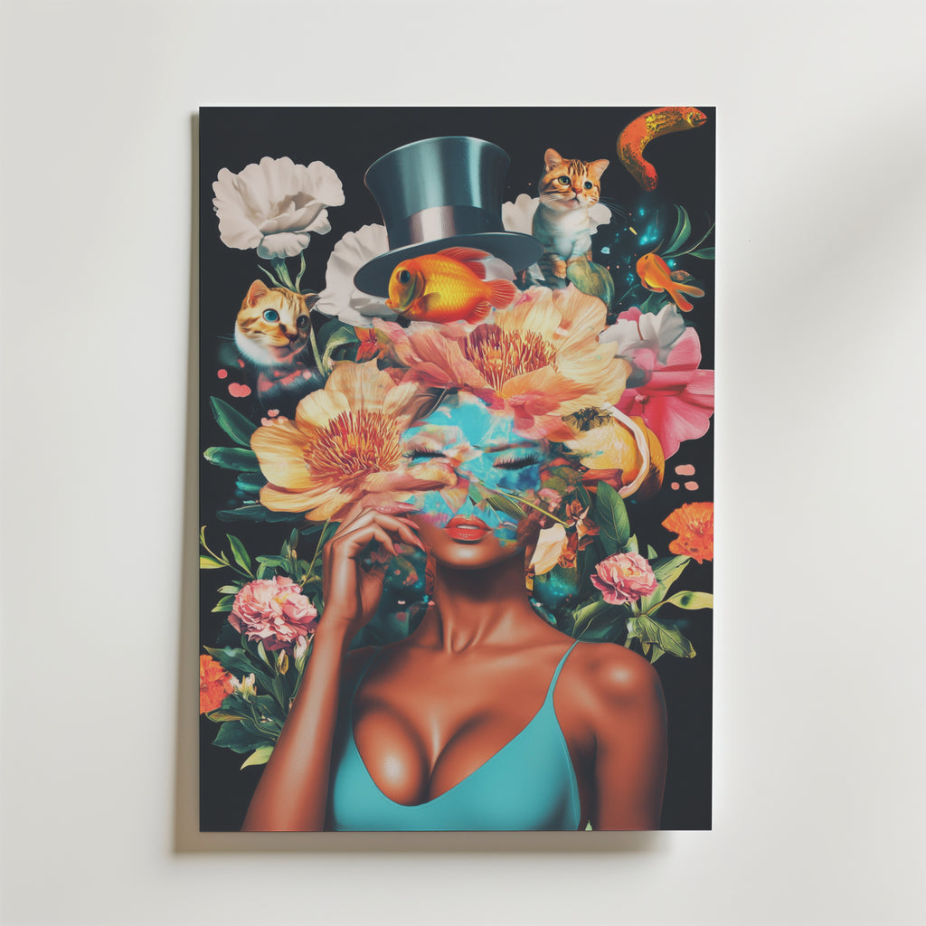Floral Fantasy Portrait – stilfullt konsttryck från Bozetto, tryckt på matt finpapper