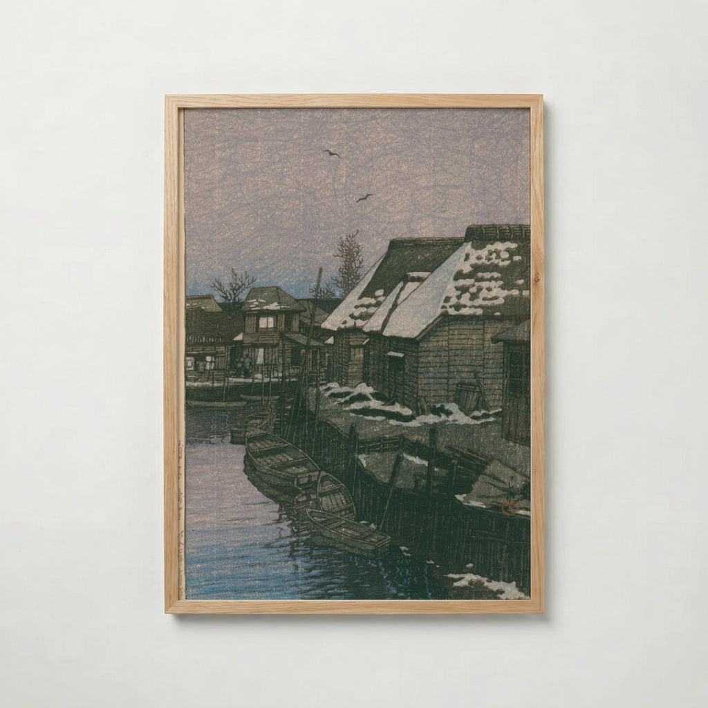 Hasui Kawase Lingering Snow at Urayasu 1932 Poster – ekram