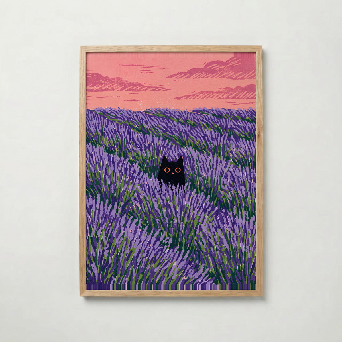 Hidden Cat Lavender Poster – ekram
