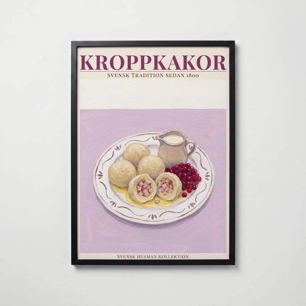 Kroppkakor Poster – svart ram