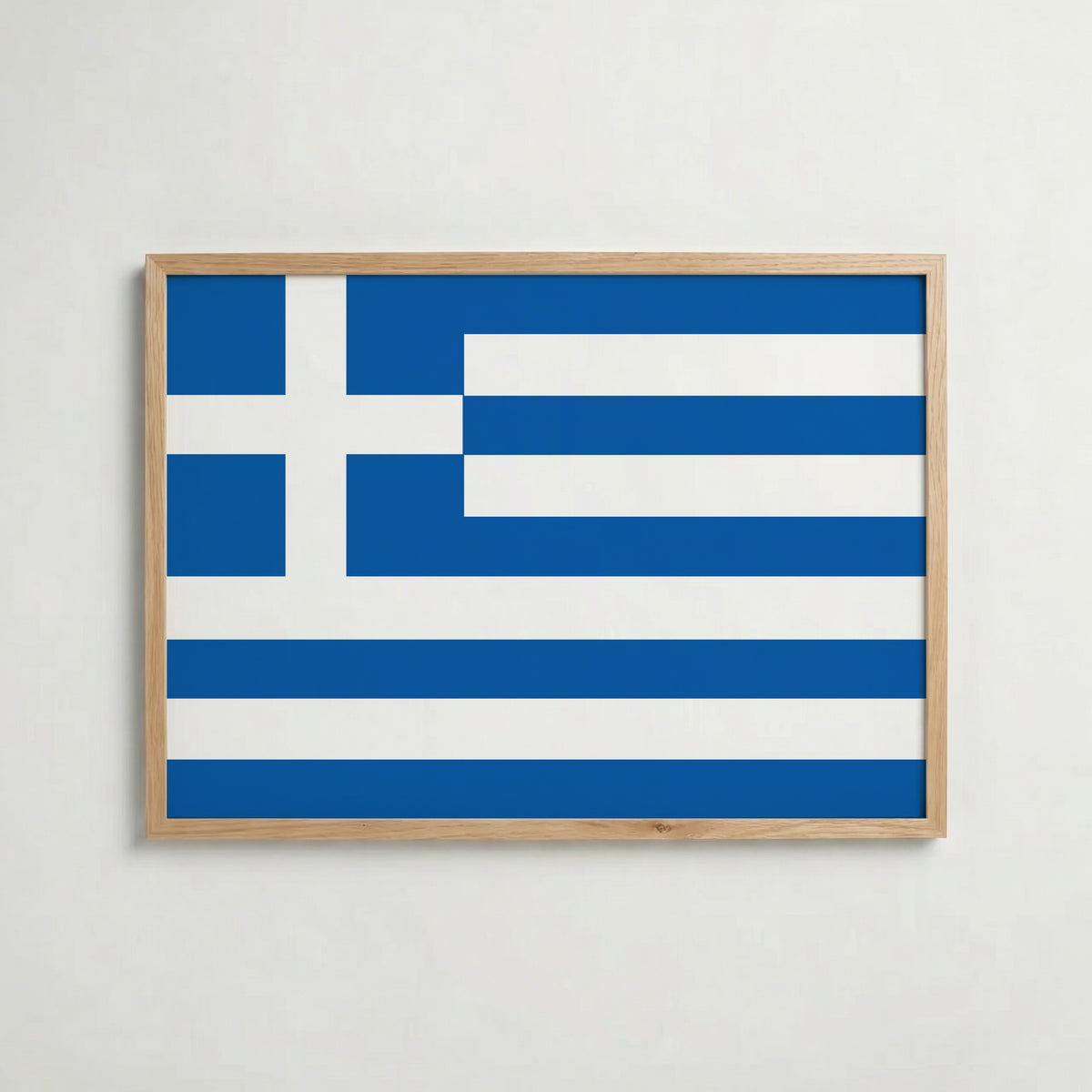 Greece National Flag Poster i ekram – inramad konsttryck för stilren inredning hos Bozetto