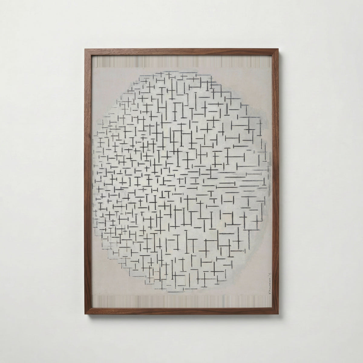 Piet Mondrian Composition 10 in Black and White 1915 Poster – valnötsram