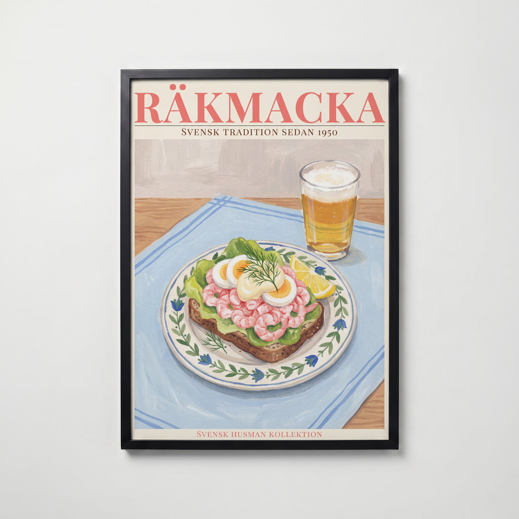 Räkmacka Poster – svart ram