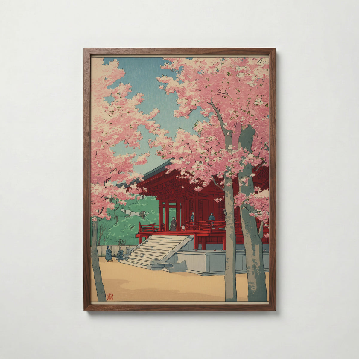 Sakura Temple poster visad rakt fram – Bozetto affisch i hög tryckkvalitet i hög tryckkvalitet