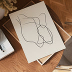 Abstract Black Line Flow poster visad rakt fram – Bozetto affisch i hög tryckkvalitet