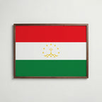 Tajikistan National Flag Poster i valnötsram – varm konstaffisch för hemmet från Bozetto