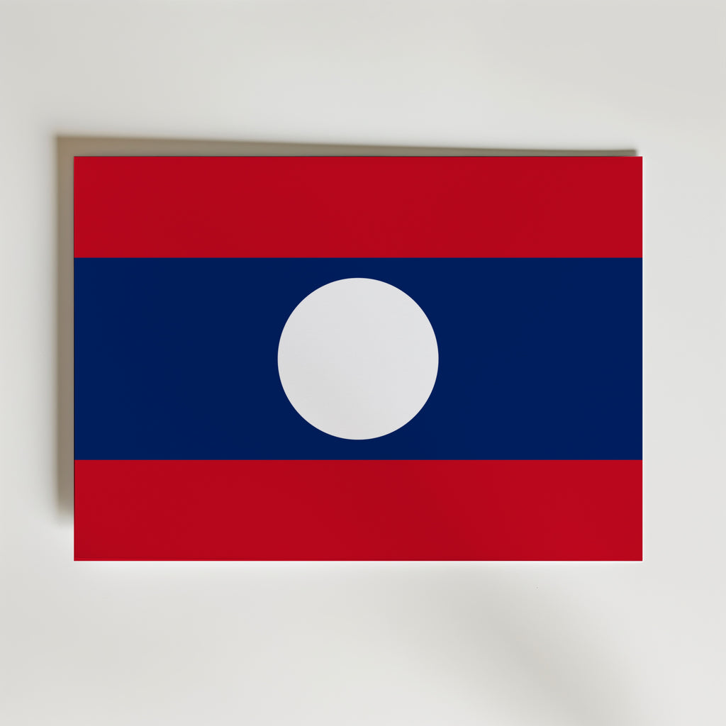 Laos National Flag Poster – modern konst och stilren konsttryck för hemmet hos Bozetto