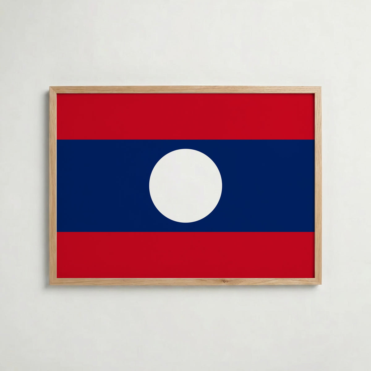 Laos National Flag Poster i ekram – inramad konsttryck för stilren inredning hos Bozetto