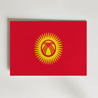 Kyrgyzstan National Flag Poster – modern konst och stilren konsttryck för hemmet hos Bozetto