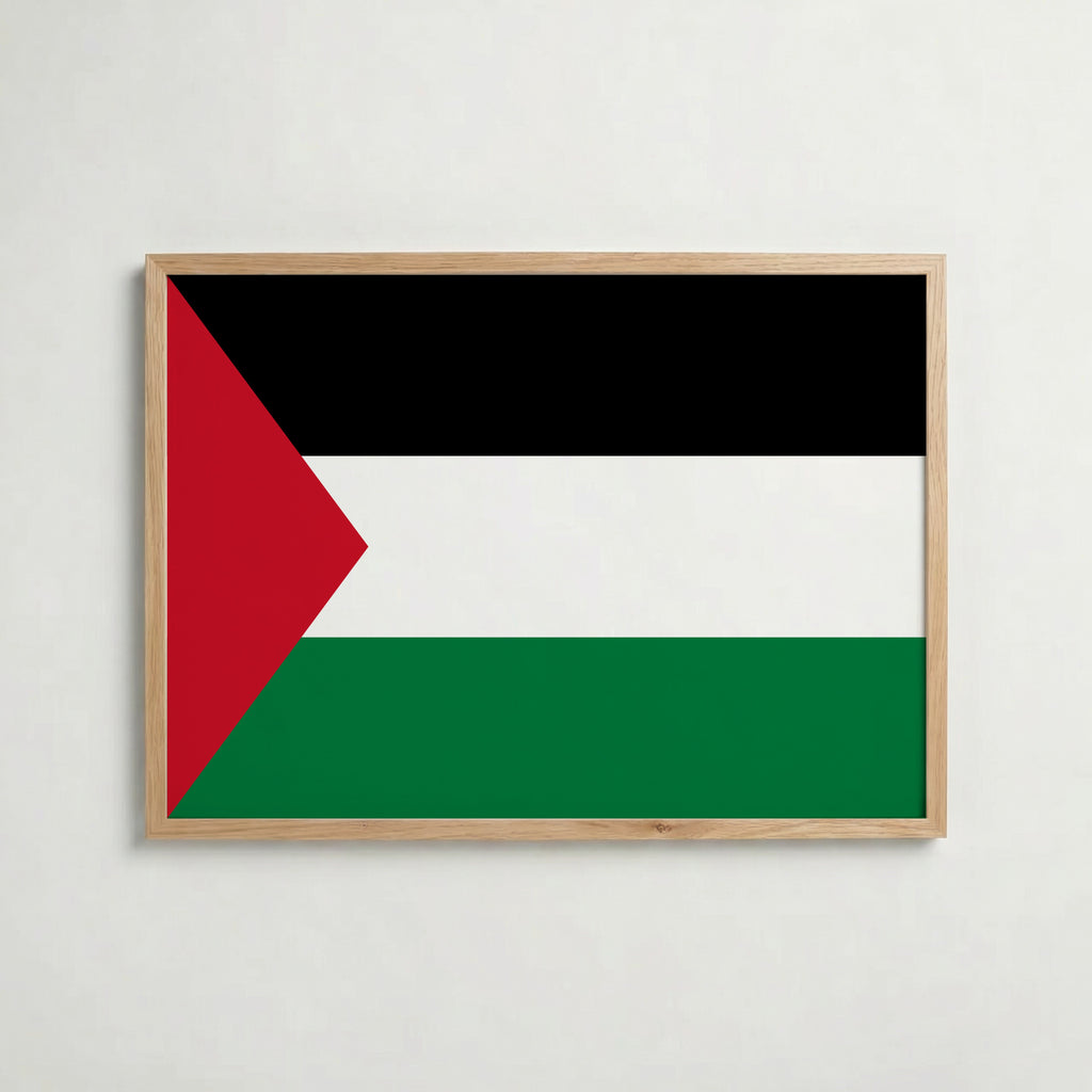 Palestine National Flag Poster i ekram – inramad konsttryck för stilren inredning hos Bozetto