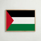 Palestine National Flag Poster i ekram – inramad konsttryck för stilren inredning hos Bozetto