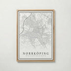 Norrköping Karta poster i olika storlekar – köp enkelt hos Bozetto i hög kvalitet