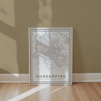 Norrköping Karta poster i stilrent hem med modern inredning – köp enkelt hos Bozetto