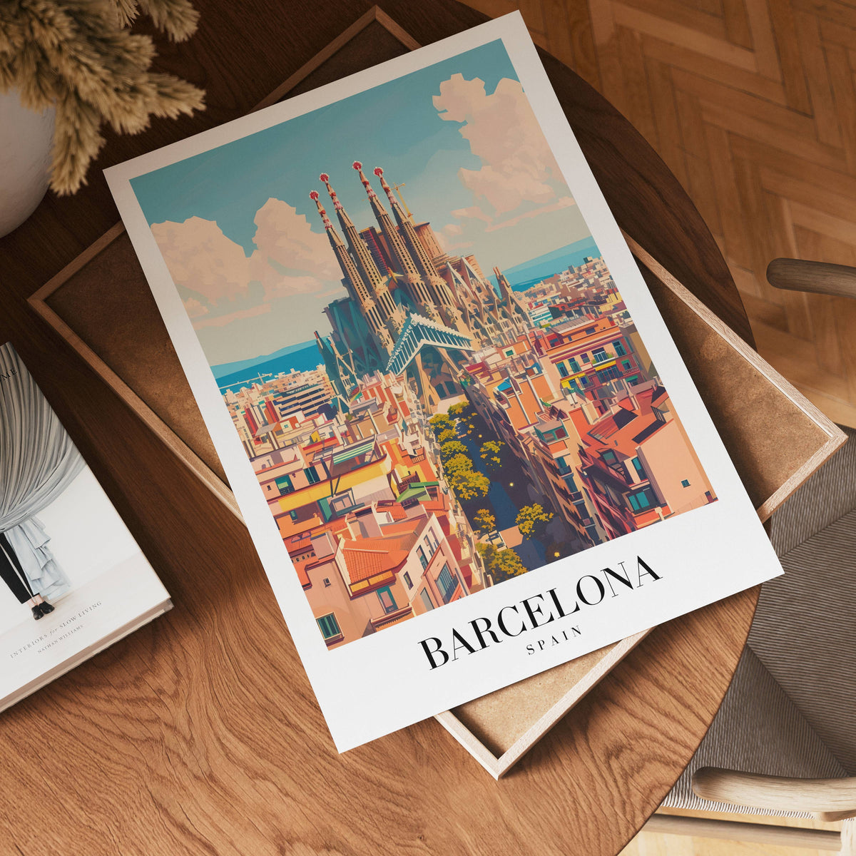 The Barcelona poster visad rakt fram – Bozetto affisch i hög tryckkvalitet i hög tryckkvalitet