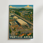 Partille Arena affisch inramad i neutral ram – se hur konsttrycket ser ut, Bozetto